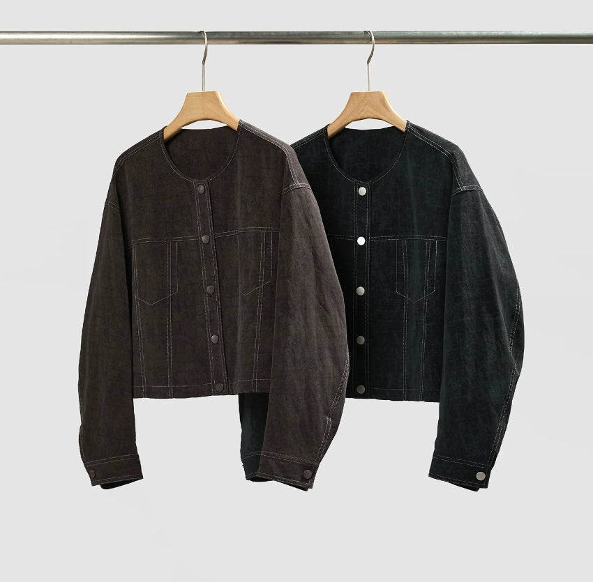 Short women's jacket with a relaxed fit and front pockets - J&B; - 7 - Elvaroza.com