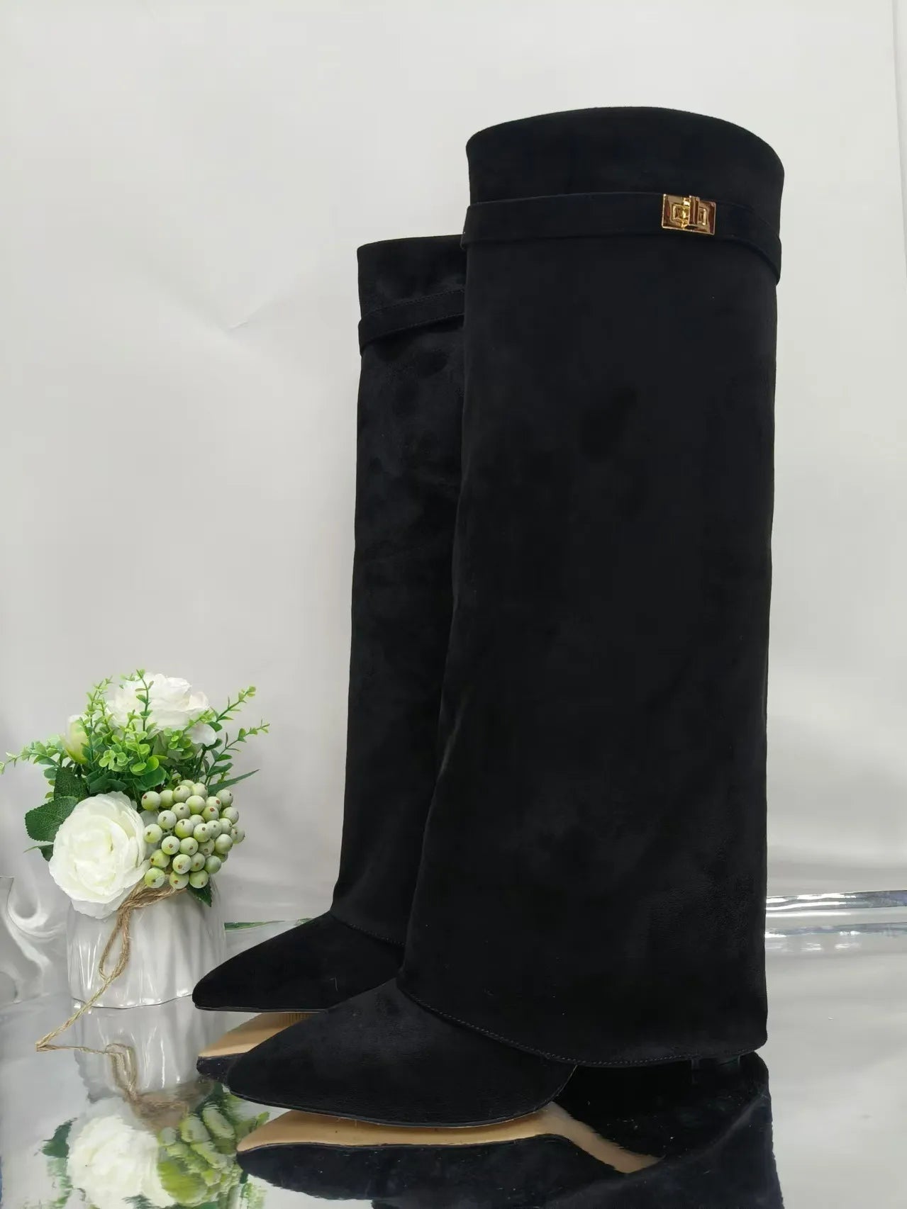 Women's Over-the-Knee Boots in an Elegant Design with Block Heels - J&B; - 6 - Elvaroza.com
