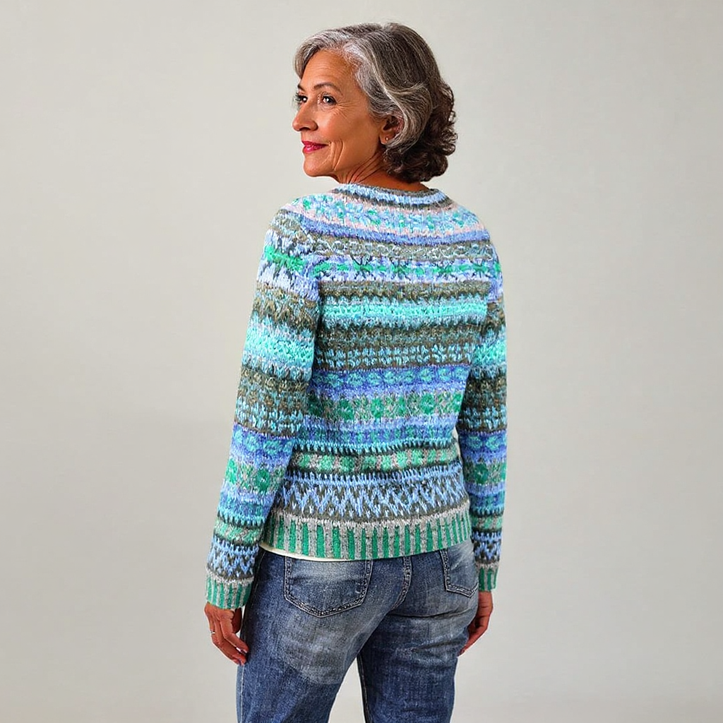 Handcrafted Icelandic women's sweater with unique patterns and a comfortable fit - 2 - Elvaroza.com
