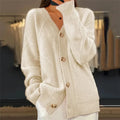 Women's Cardigan – Soft Knit Sweater with Button Placket and Long Sleeves - J&B; - 2 - Elvaroza.com