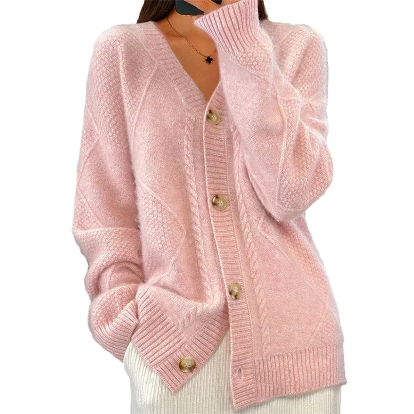 Women's Cardigan – Soft Knit Sweater with Button Placket and Long Sleeves - J&B; - 9 - Elvaroza.com
