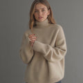 Oversized Women's Cashmere Turtleneck Sweater – Soft and Warm - J&B; - 1 - Elvaroza.com