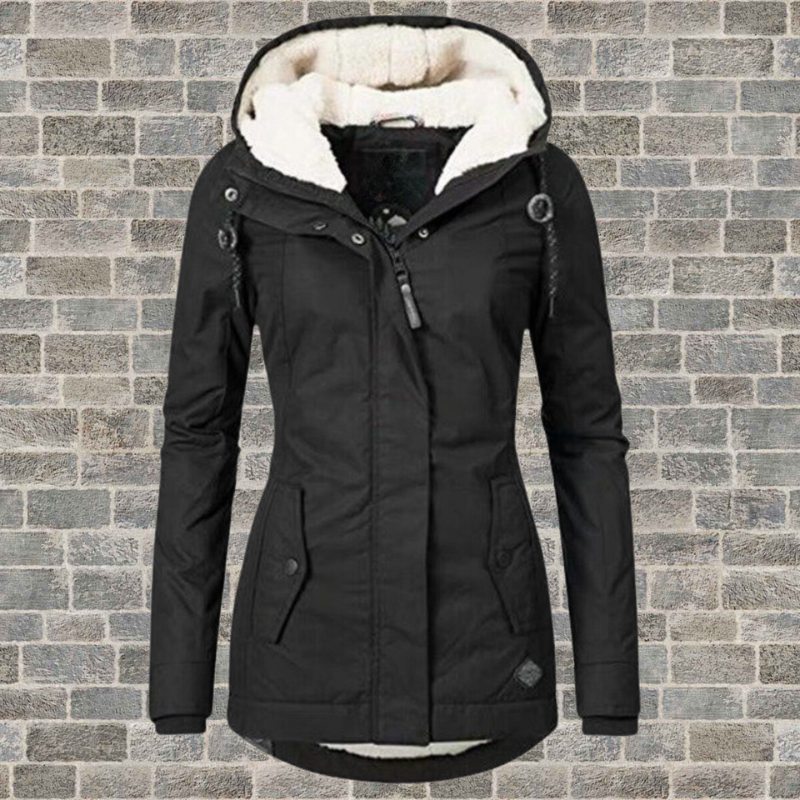 Women's Winter Jacket with Hood and Cozy Lining - J&B; - 3 - Elvaroza.com