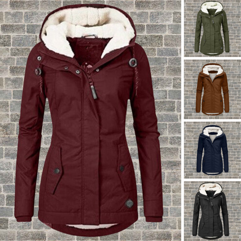 Women's Winter Jacket with Hood and Cozy Lining - J&B; - 5 - Elvaroza.com