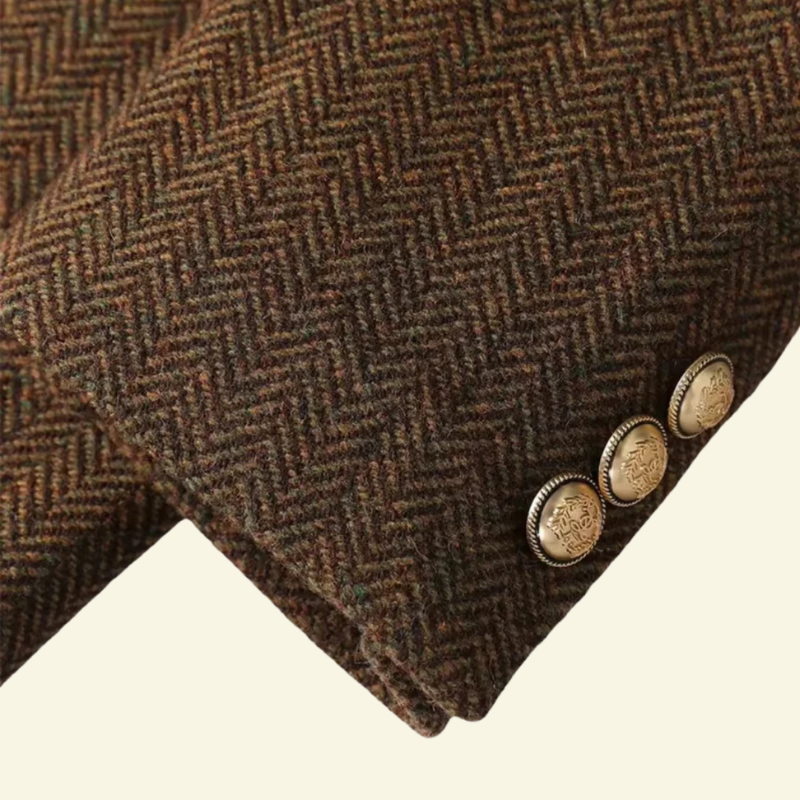Women's Double-Breasted Tweed Blazer with a Belt at the Waist - J&B; - 5 - Elvaroza.com