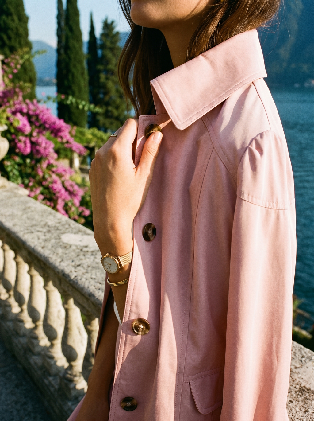 Women's trench coat, fitted cut with belt - J&B; - 4 - Elvaroza.com