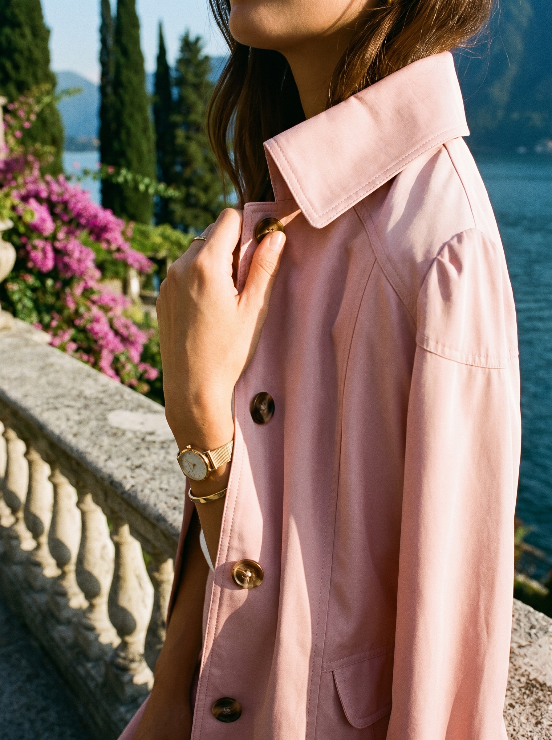 Women's trench coat, fitted cut with belt - J&B; - 4 - Elvaroza.com