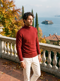Men's turtleneck sweater in rich burgundy with a classic fit - J&B; - 1 - Elvaroza.com