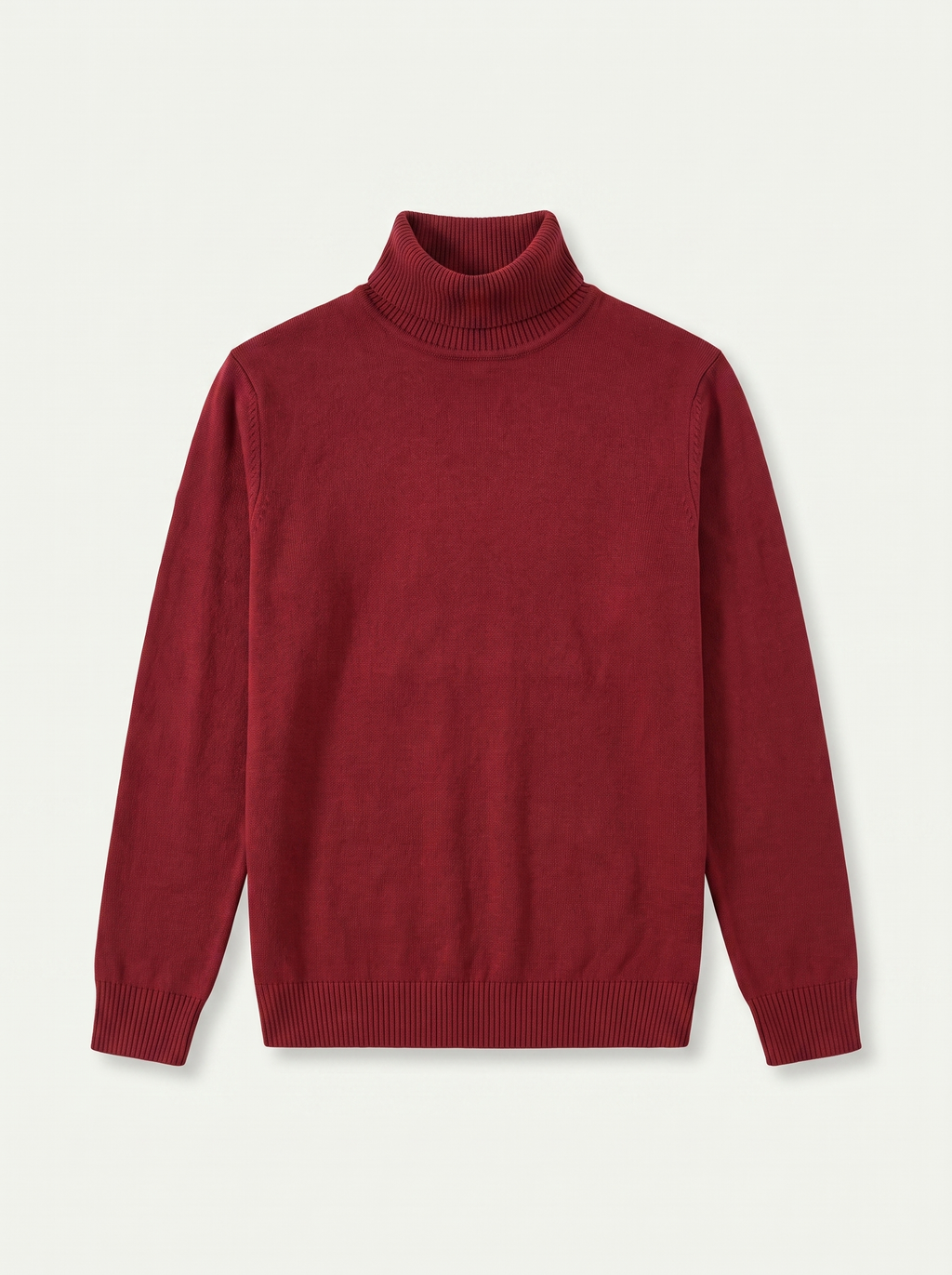 Men's turtleneck sweater in rich burgundy with a classic fit - J&B; - 5 - Elvaroza.com