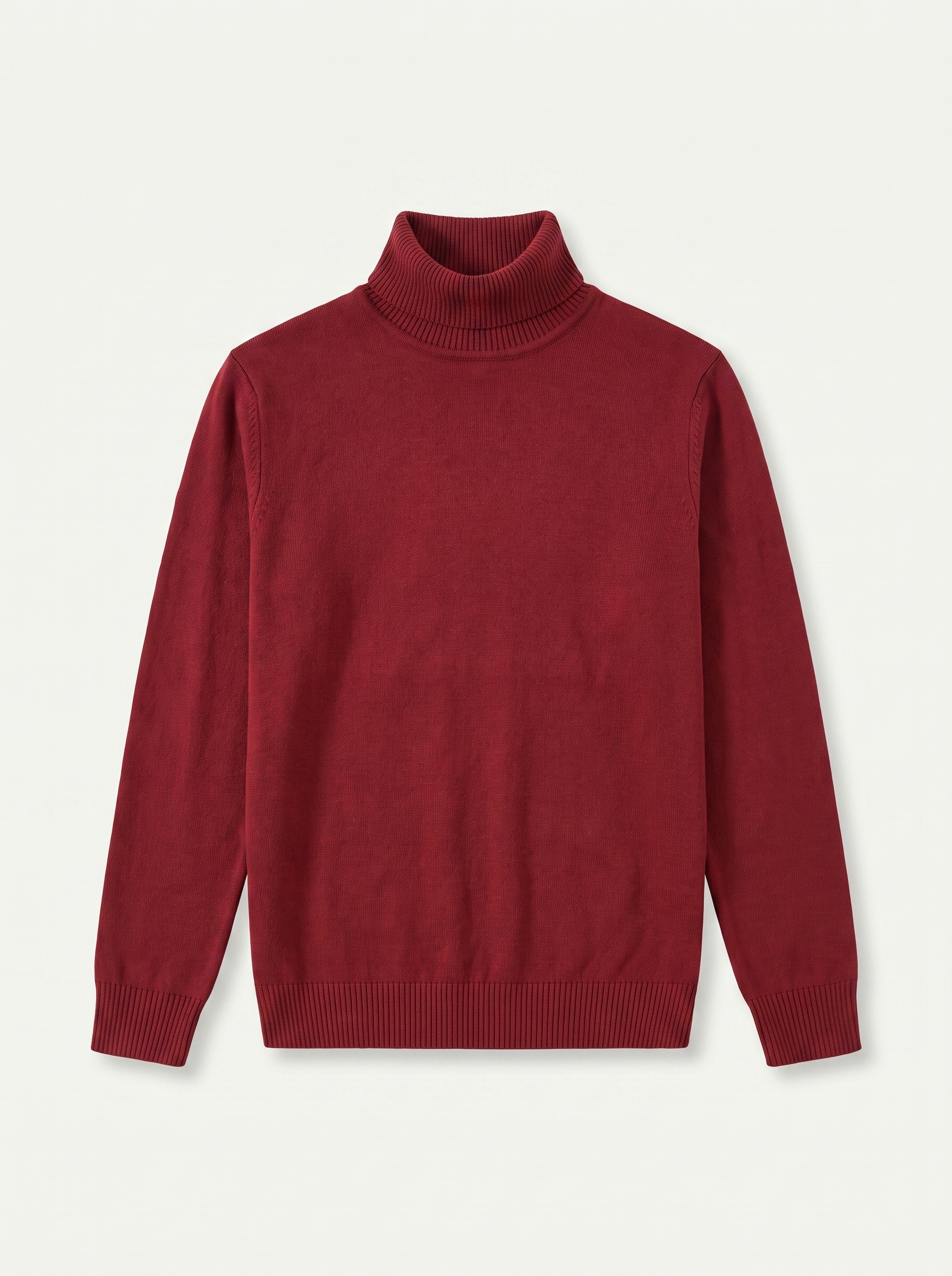 Men's turtleneck sweater in rich burgundy with a classic fit - J&B; - 5 - Elvaroza.com