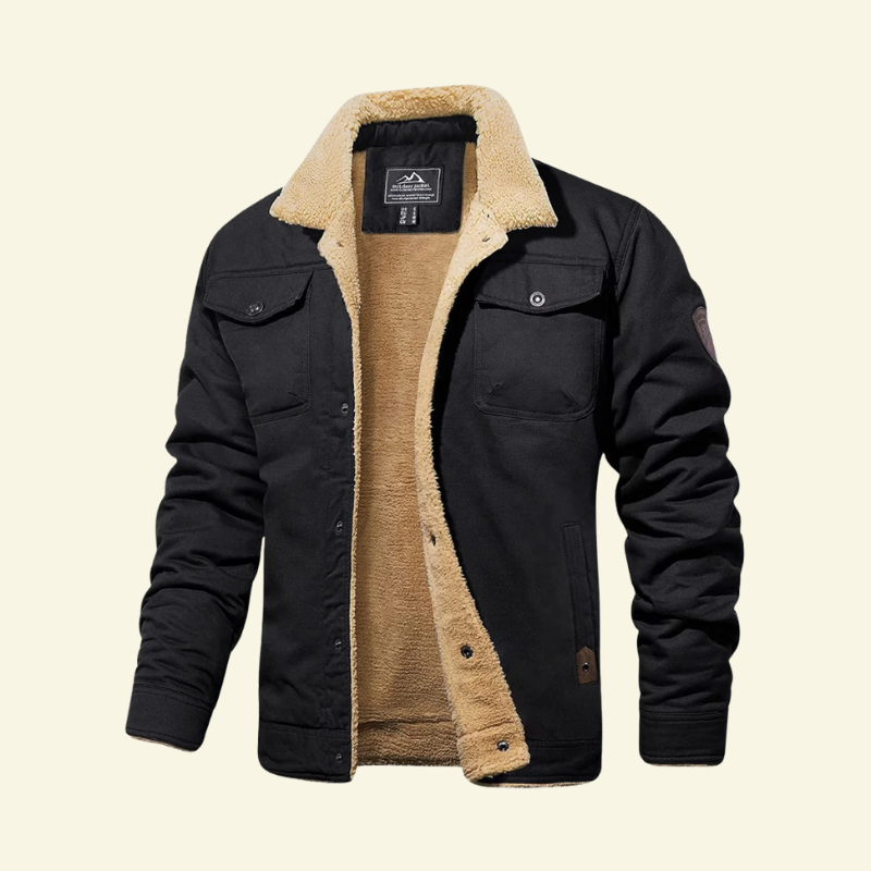 Men's jacket with Sherpa lining and button closure - J&B; - 1 - Elvaroza.com