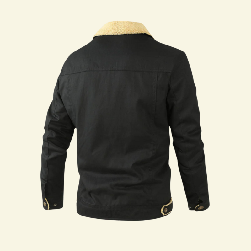 Men's jacket with Sherpa lining and button closure - J&B; - 2 - Elvaroza.com