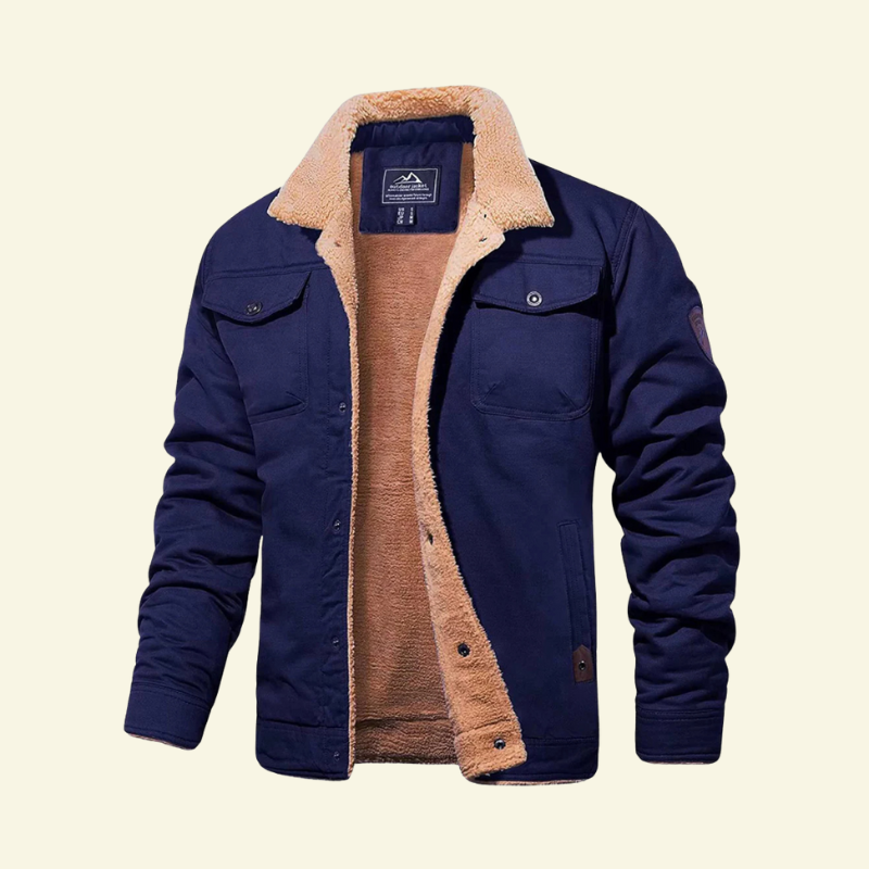 Men's jacket with Sherpa lining and button closure - J&B; - 4 - Elvaroza.com
