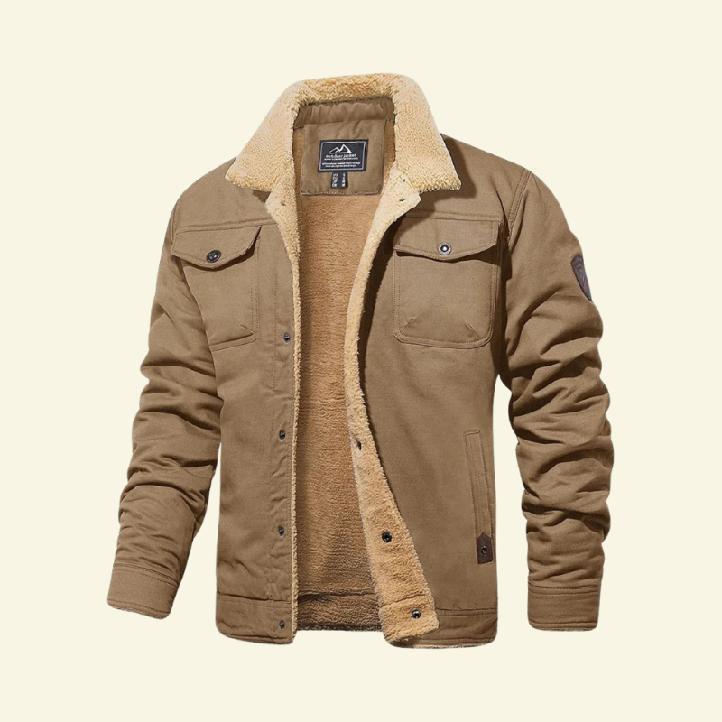 Men's jacket with Sherpa lining and button closure - J&B; - 5 - Elvaroza.com