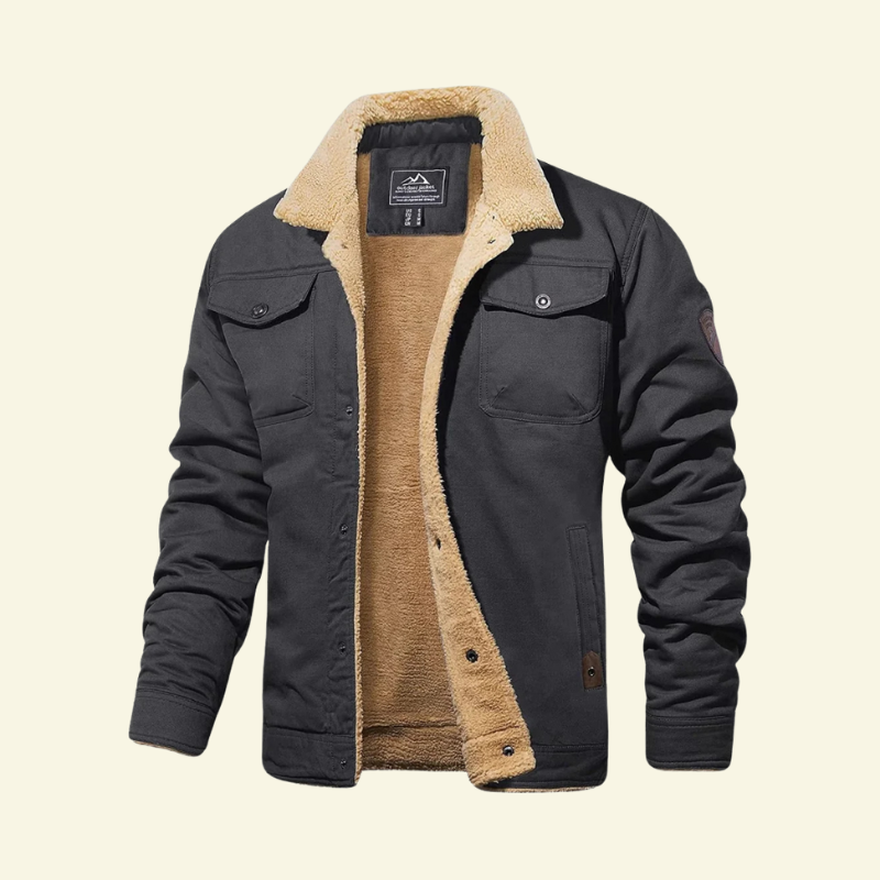 Men's jacket with Sherpa lining and button closure - J&B; - 6 - Elvaroza.com