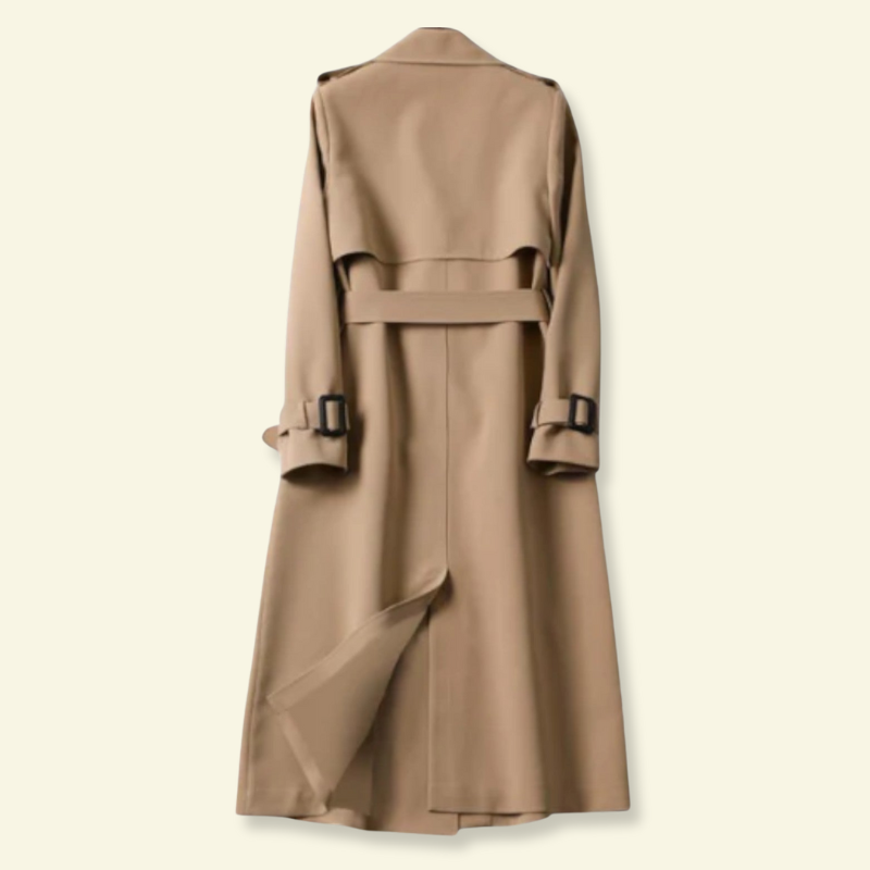Women's Trench Coat, Double-Breasted, Elegant Design - J&B; - 4 - Elvaroza.com