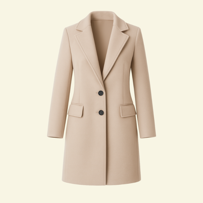 Women's coat with a fitted silhouette and an elegant collar - J&B; - 1 - Elvaroza.com