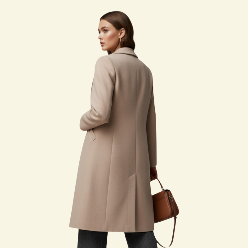 Women's coat with a fitted silhouette and an elegant collar - J&B; - 4 - Elvaroza.com