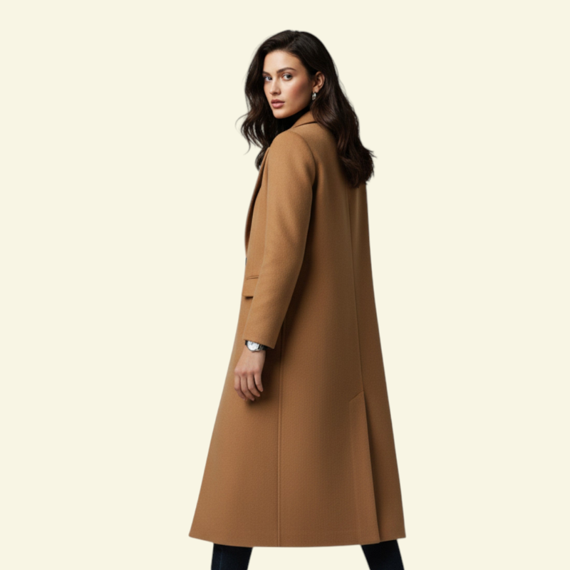 Women's coat with a fitted silhouette and an elegant collar - J&B; - 6 - Elvaroza.com