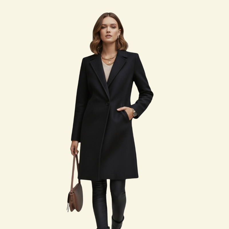Women's coat with a fitted silhouette and an elegant collar - J&B; - 8 - Elvaroza.com