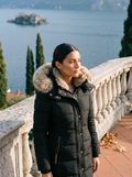 Women's Quilted Jacket with Detachable Fur Hood and Fitted Silhouette - J&B; - 1 - Elvaroza.com