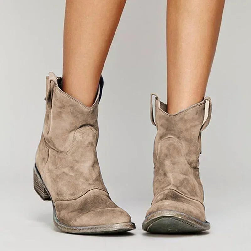 Vintage-style women's cowboy ankle boots with chic details - J&B; - 1 - Elvaroza.com