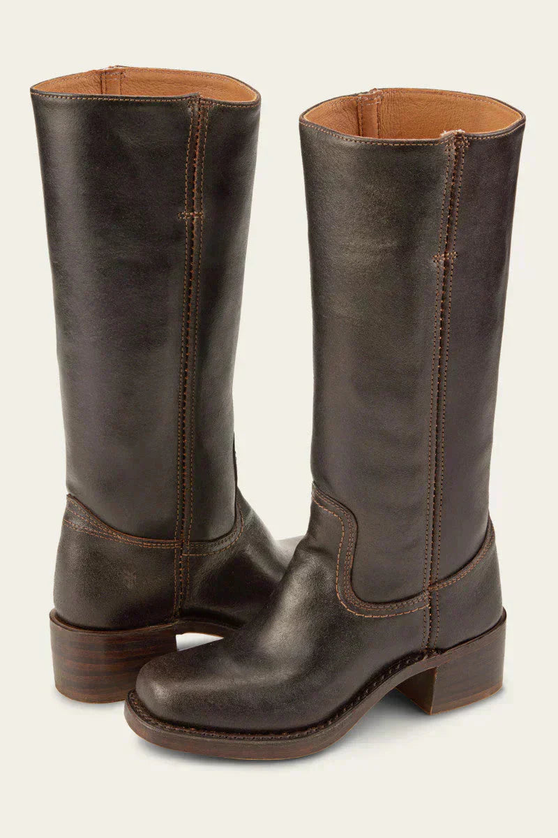 Women's Calf-High Boots – Elegant Style with a Closed Toe and Block Heel - J&B; - 1 - Elvaroza.com