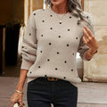 Women's loose-fitting sweater with a playful polka-dot pattern - J&B; - 1 - Elvaroza.com