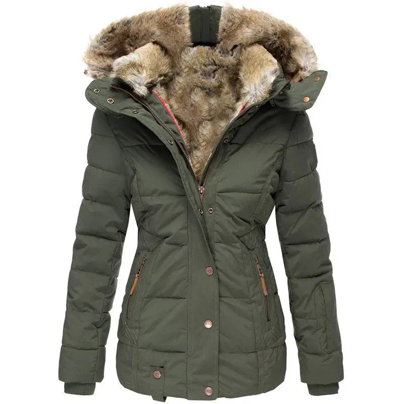 Women's Winter Jacket with Hood – Stylish, Figure-Flattering Design - J&B; - 10 - Elvaroza.com