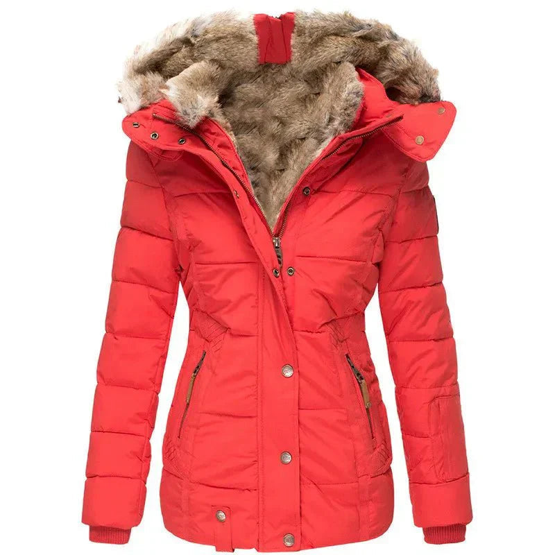 Women's Winter Jacket with Hood – Stylish, Figure-Flattering Design - J&B; - 12 - Elvaroza.com