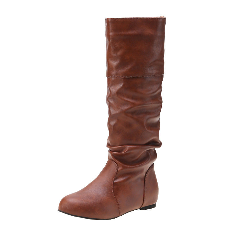 Stylish women's riding boots with a high cut and round toe shape - J&B; - 1 - Elvaroza.com