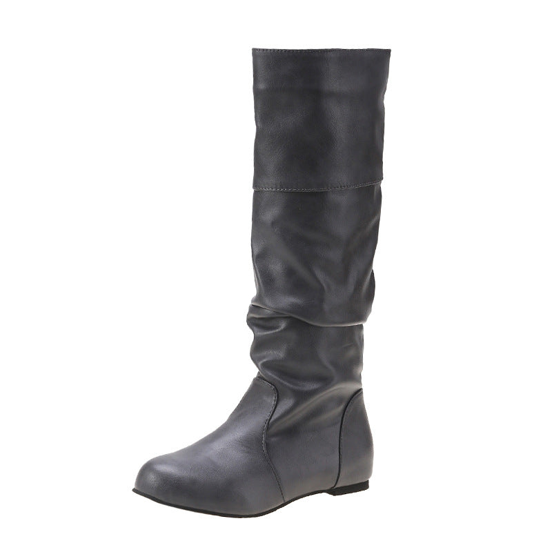 Stylish women's riding boots with a high cut and round toe shape - J&B; - 6 - Elvaroza.com