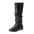 Stylish women's riding boots with a high cut and round toe shape - J&B; - 7 - Elvaroza.com