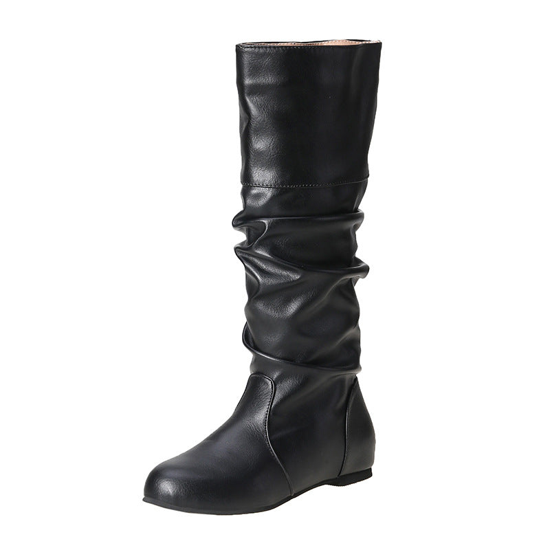 Stylish women's riding boots with a high cut and round toe shape - J&B; - 7 - Elvaroza.com