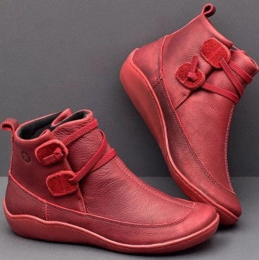 Women's ankle boots with a round toe and a flat sole - 2 - Elvaroza.com