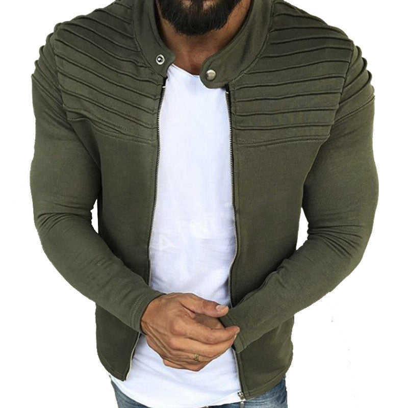 Casual men's jacket with a zipper and ribbed design - J&B; - 1 - Elvaroza.com