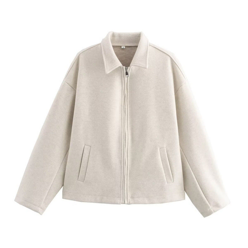 Casual women's jacket with a relaxed fit and a zipper - J&B; - 1 - Elvaroza.com