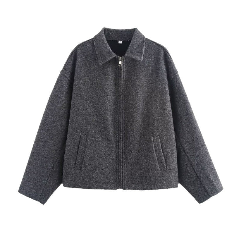 Casual women's jacket with a relaxed fit and a zipper - J&B; - 2 - Elvaroza.com