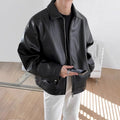 Men's Biker Jacket with a Relaxed Fit and Zipper - J&B; - 2 - Elvaroza.com