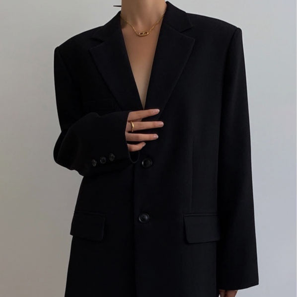 Women's blazer with a relaxed fit, classic lapels, and a button placket - J&B; - 4 - Elvaroza.com