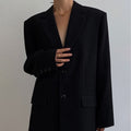 Women's blazer with a relaxed fit, classic lapels, and a button placket - J&B; - 4 - Elvaroza.com