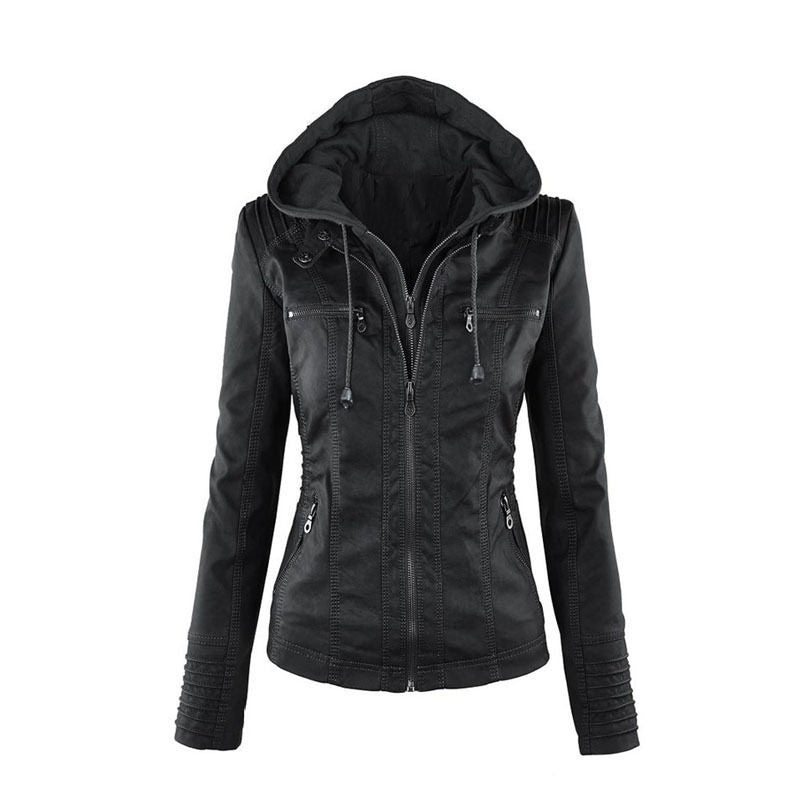 Women's hooded jacket with a zipper and a structured fit - J&B; - 2 - Elvaroza.com