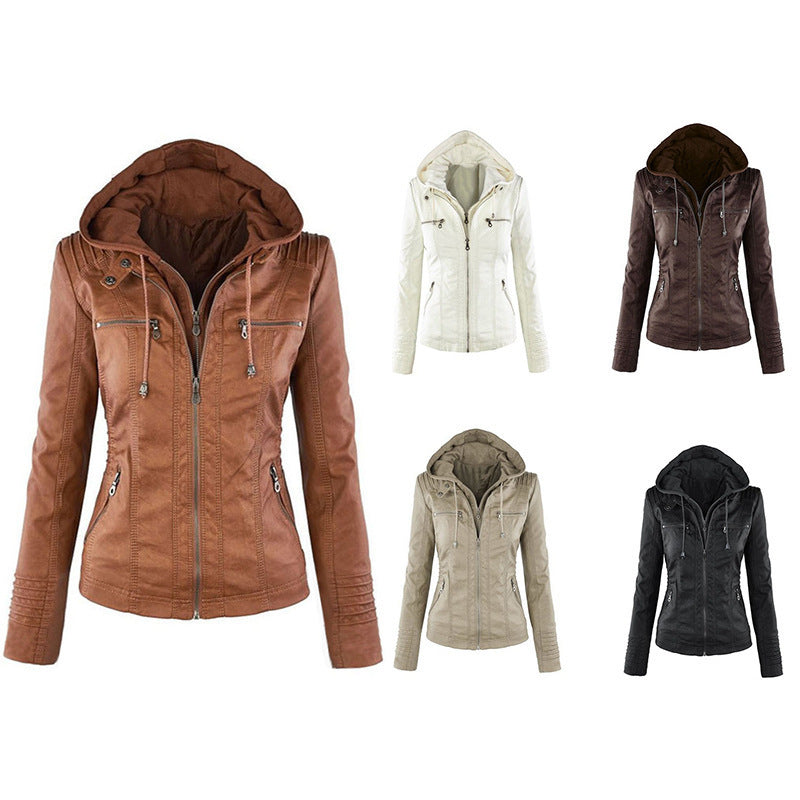 Women's hooded jacket with a zipper and a structured fit - J&B; - 5 - Elvaroza.com