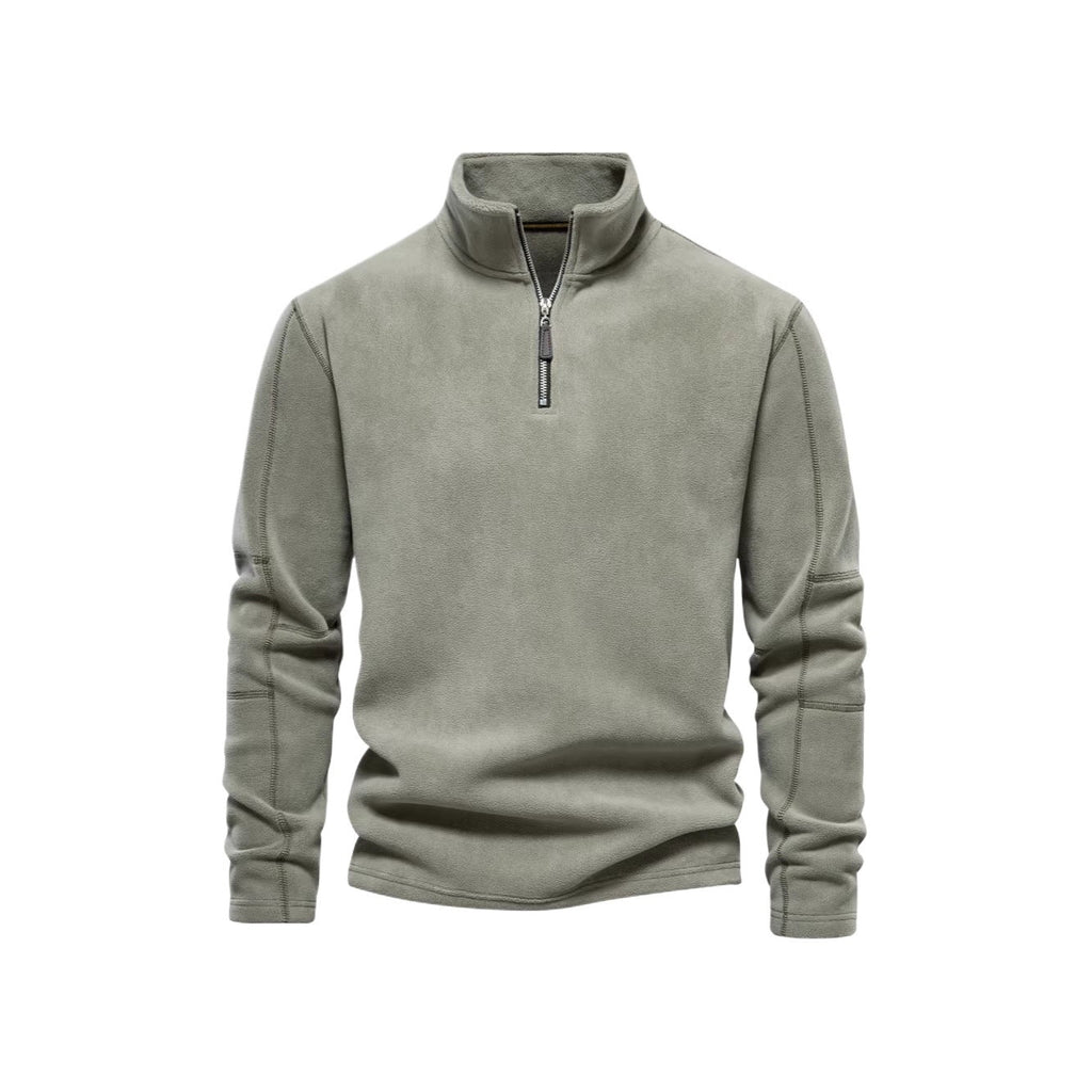 Men's jacket with a half-zip, fleece lining, and stand-up collar - J&B; - 2 - Elvaroza.com