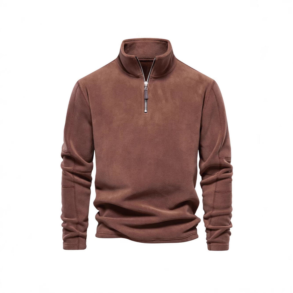 Men's jacket with a half-zip, fleece lining, and stand-up collar - J&B; - 5 - Elvaroza.com