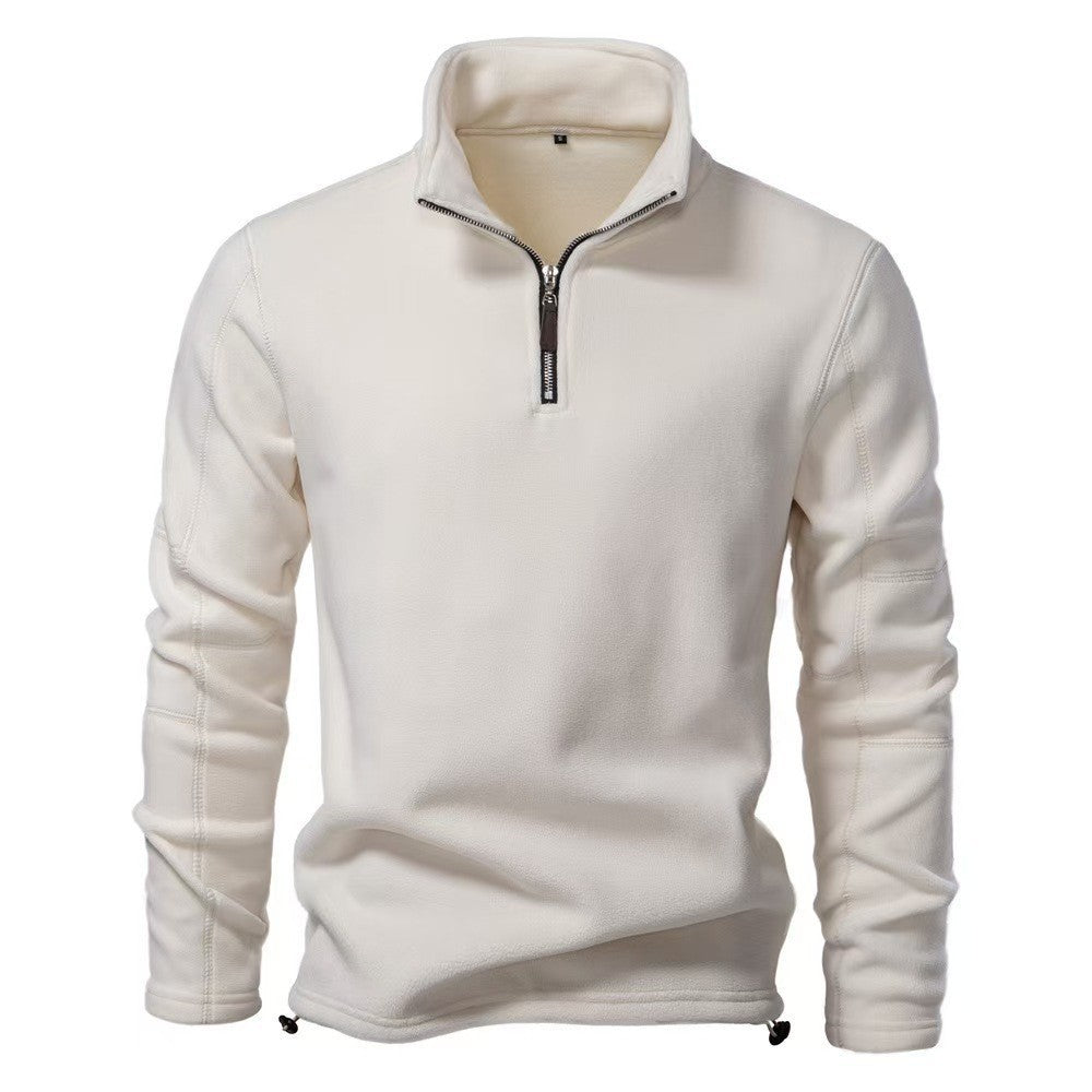 Men's jacket with a half-zip, fleece lining, and stand-up collar - J&B; - 6 - Elvaroza.com