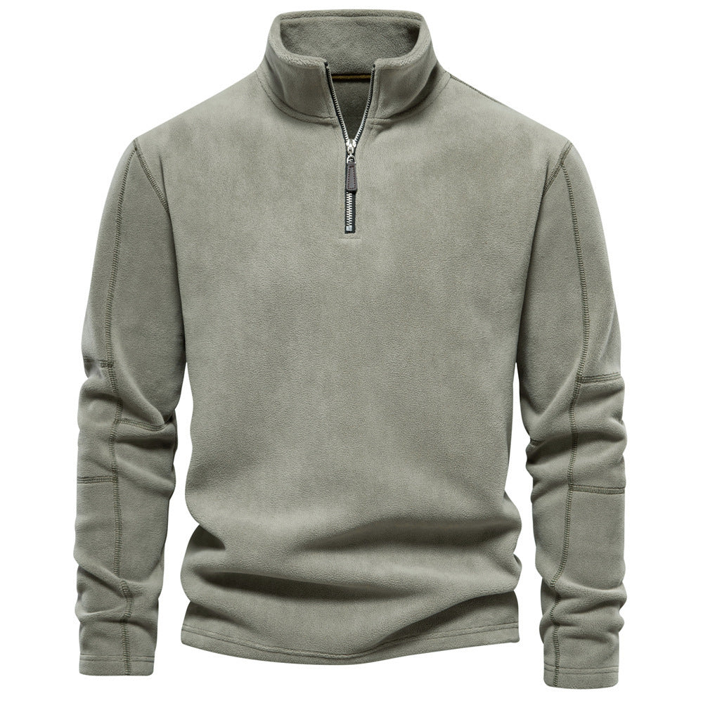 Men's jacket with a half-zip, fleece lining, and stand-up collar - J&B; - 7 - Elvaroza.com
