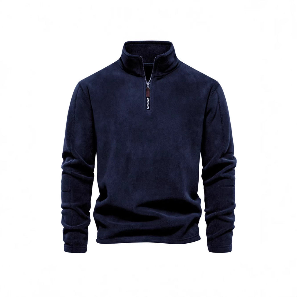 Men's jacket with a half-zip, fleece lining, and stand-up collar - J&B; - 8 - Elvaroza.com