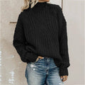Women's Turtleneck Sweater with Cable Knit Pattern - J&B; - 6 - Elvaroza.com