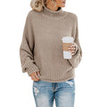 Women's Sweaters: Chunky-Knit Turtleneck Sweater with a Loose Fit - J&B; - 4 - Elvaroza.com